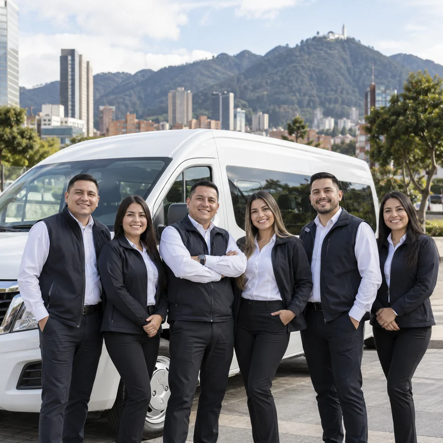 Equipo de colaboradores de Transportes Info Express en Bogotá